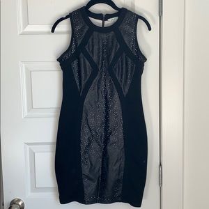 Nordstrom Leather eyelet Black Bachelorette Dress